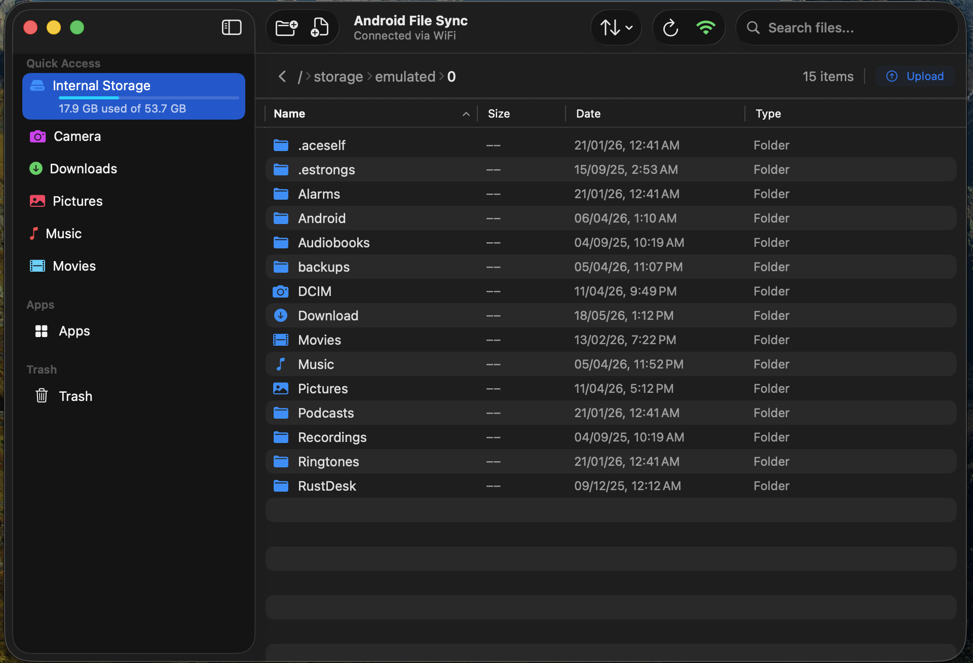 AndroidFileSync Screenshot
